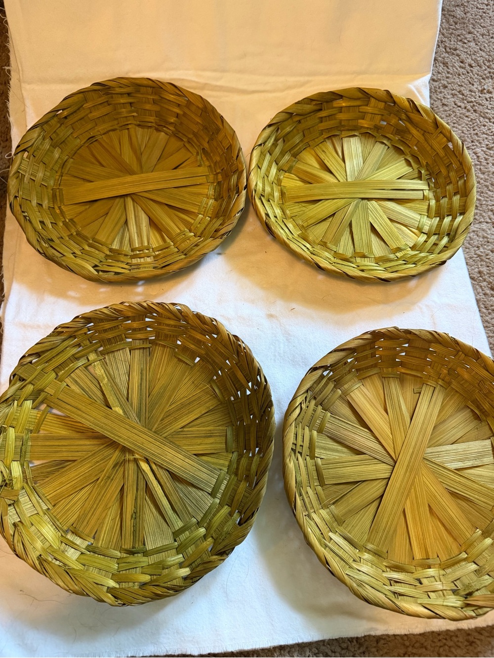 Handwoven Natural Bamboo plate holders- Set of 4